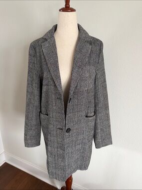 Ellison Grey Plaid Oversized Blazer
